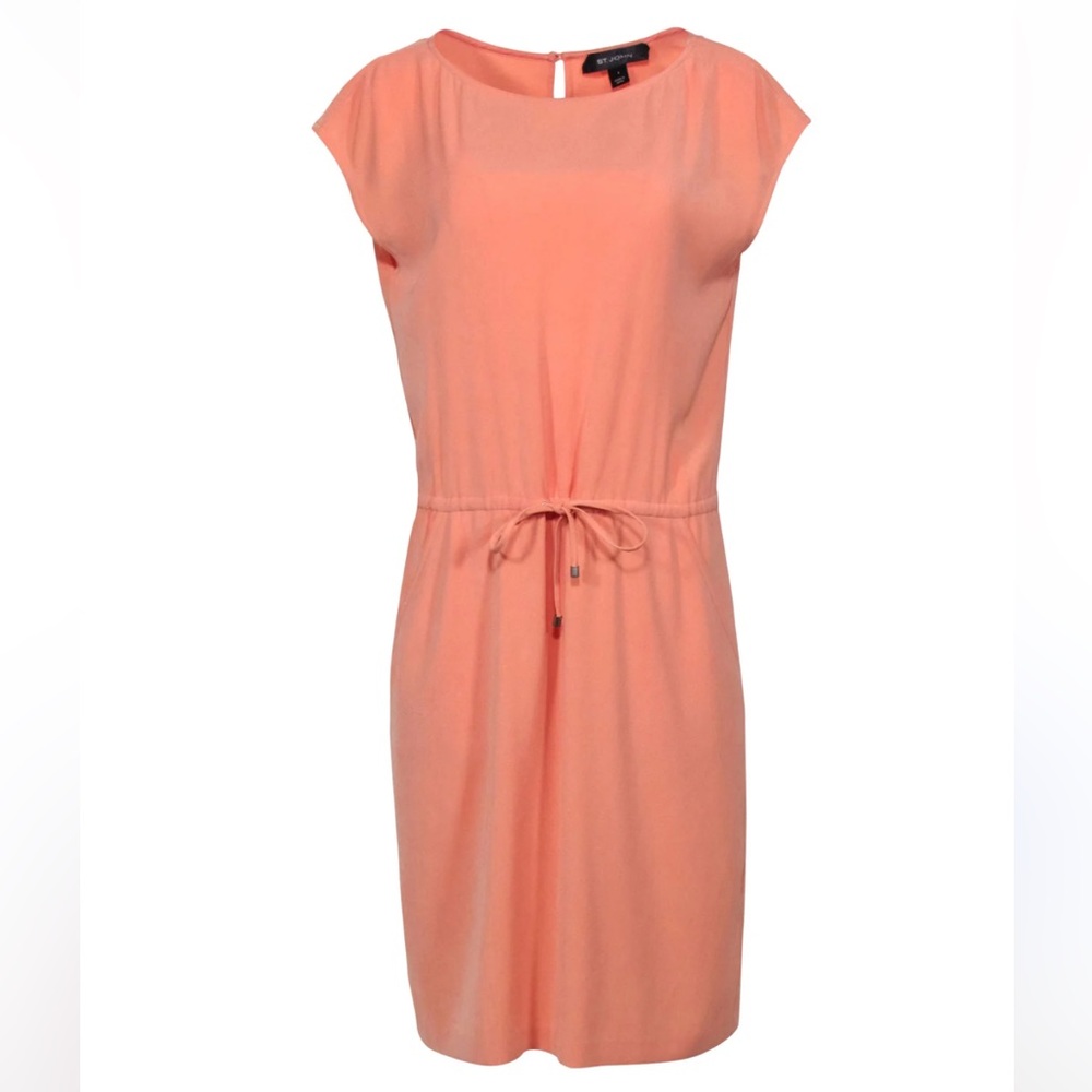 J5 St. John -‎ Light Orange Sleeveless Shift Dress